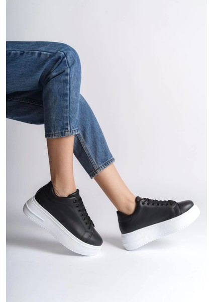 Bıana Bağcıklı Ortopedik Taban Kadın Sneaker Spor Ayakkabı Bt - Siyah modelleri