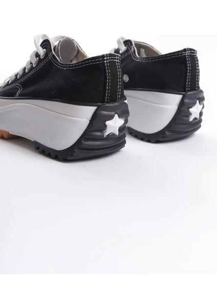 Parıs Bağcıklı Ortopedik Taban Kadın Sneaker Spor Ayakkabı Bt - Siyah