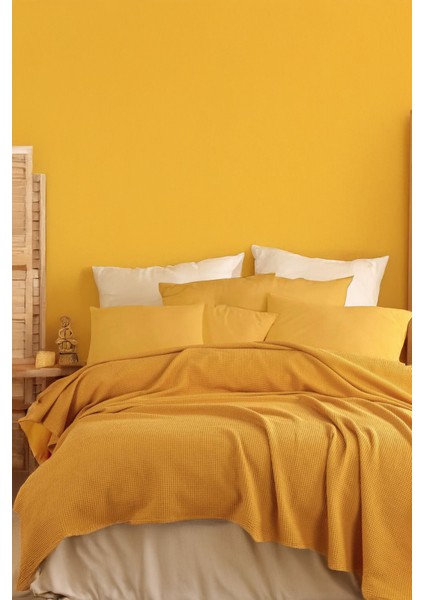 Ecocel Pike Örtü Çift Kişilik 200 x 230 cm Karde Hardal