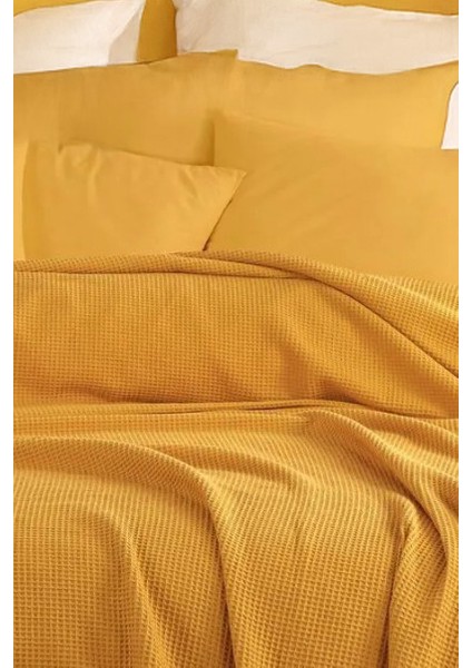Ecocel Pike Örtü Çift Kişilik 200 x 230 cm Karde Hardal