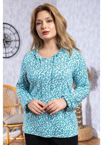 Kadın Yeni Model Yüksek Kalite Orta Yaş Anne Penye Bluz 6525