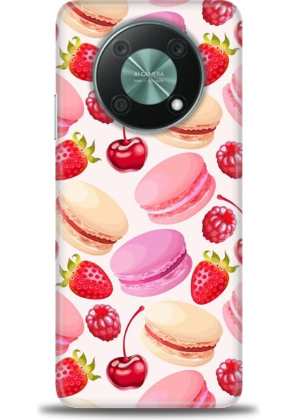 Huawei Nova Y90 Kılıf Hd Baskılı - Makaron ve Çilekler