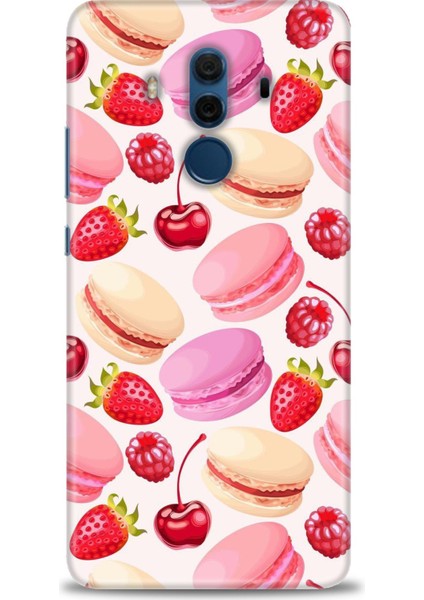 Huawei Mate 10 Pro Kılıf Hd Baskılı - Makaron ve Çilekler