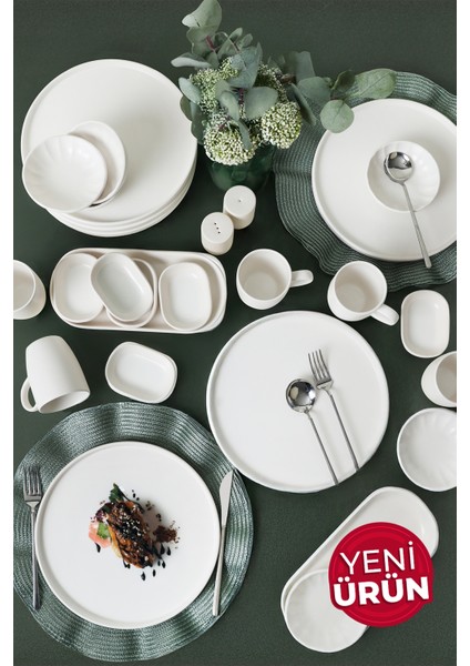 Mat Beyaz Çeyiz Seti 28 Parça 6 Kişilik 022