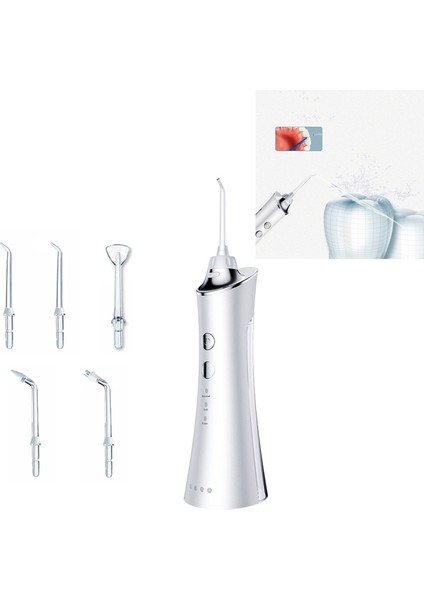 Elektrikli Diş Yumruk Diş Ölçekleyici Su Ipi Ev Taşınabilir Ağız Temizleme Makinesi (Beyaz) (Yurt Dışından)