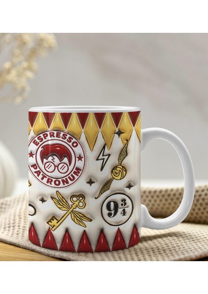 3D Tasarım Espresso Baskılı Kupa Bardak - 3D Tasarım Kupa Bardak