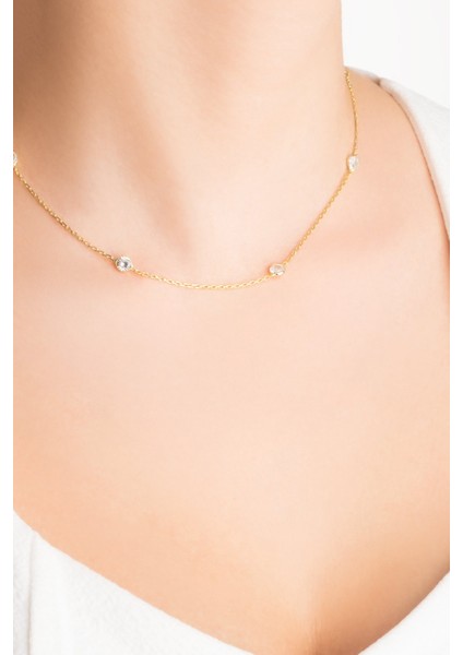 Yuvarlak Kesim 18 Ayar Sarı Altın Kaplama 42 cm Gümüş Kolye fiyatları