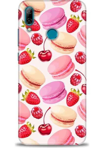 Huawei P Smart 2019 Kılıf Hd Baskılı - Makaron ve Çilekler