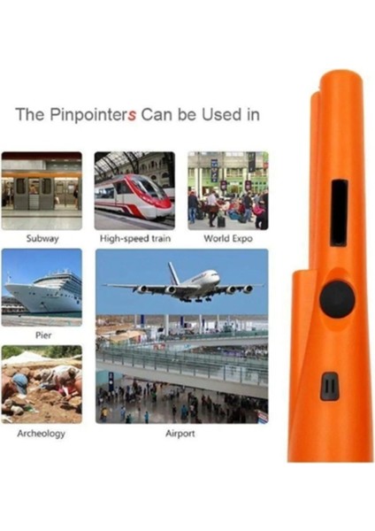 Gmn-Pointer El Tipi Altın Gümüş Metal Dedektörü Alarmlı Taşıma Çantalı Pil Dahil Su Geçirmez Kılıflı