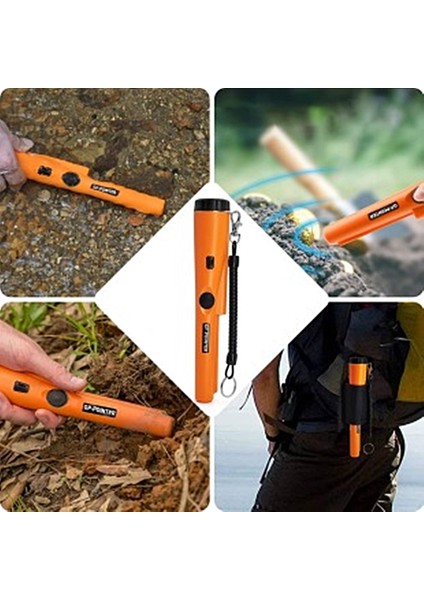 Gmn-Pointer El Tipi Altın Gümüş Metal Dedektörü Alarmlı Taşıma Çantalı Pil Dahil Su Geçirmez Kılıflı