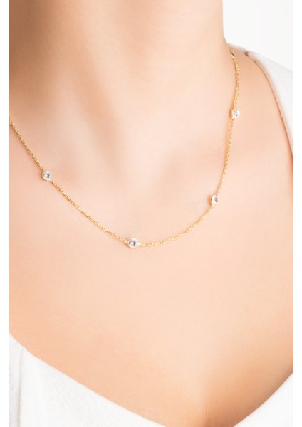 Yuvarlak Kesim 18 Ayar Sarı Altın Kaplama 47 cm Gümüş Kolye fiyatları