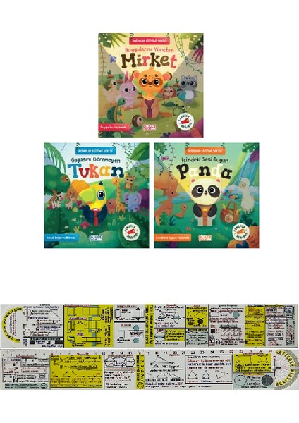 Fenerli Kitaplar 3'lü Set / Mirket - Panda + Tukan + Mat. Öğreten Cetvel