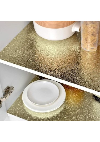Buffer® 10 Metre Kendinden Yapışkanlı Silinebilir Mutfak Tezgah Üstü Sticker Folyo Gold Renk