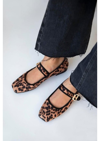 Darla Yan Ithal Toka Detaylı Kadın Babet Leopar