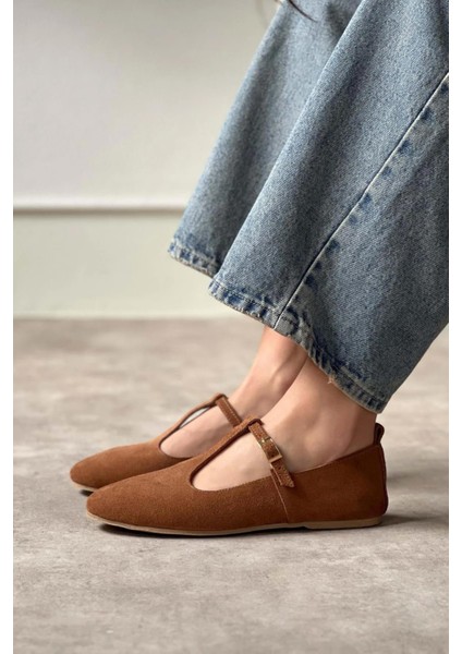 Jeane Deri Süet Kadın Babet Taba fiyatları