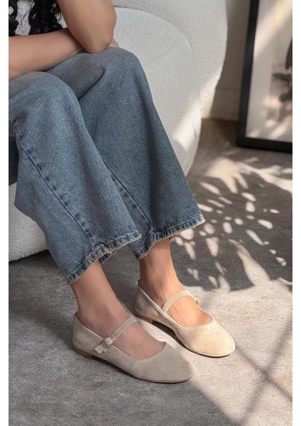 Grace Bilekten Bağlı Deri Süet Kadın Babet Taba fırsatları