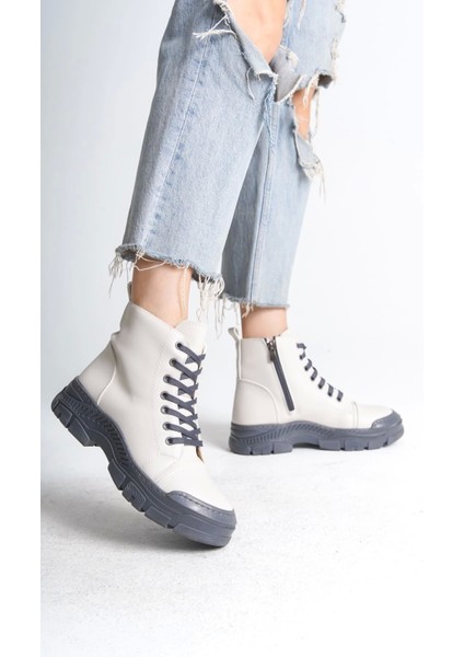 Bloom Bağcıklı Fermuarlı Ortopedik Tabankadın Bot Gt - Krem fiyatları
