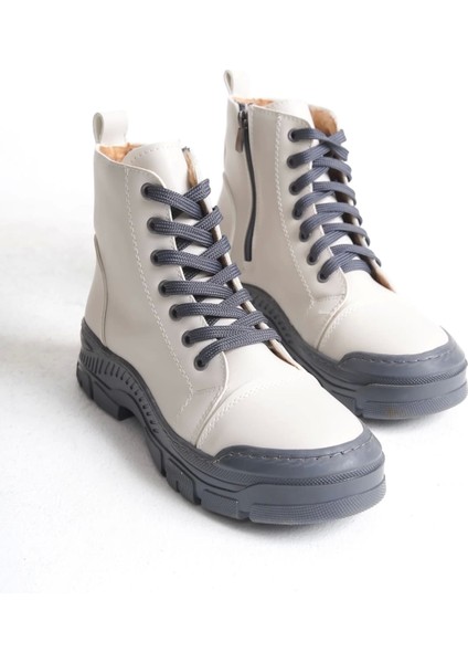 Bloom Bağcıklı Fermuarlı Ortopedik Tabankadın Bot Gt - Krem indirimleri