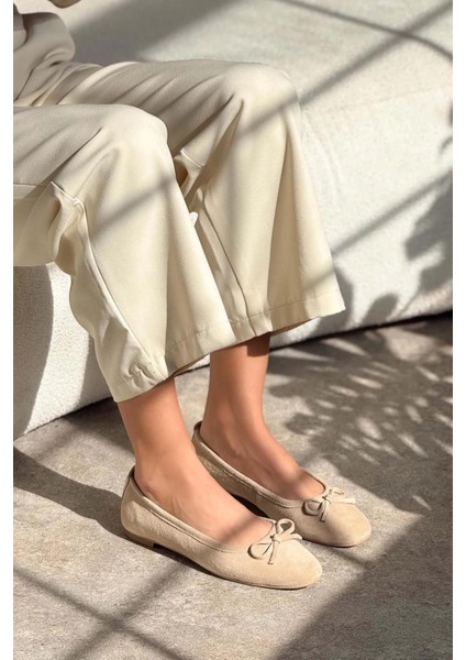 Effie Fiyonklu Deri Süet Kadın Babet Bej fiyatları