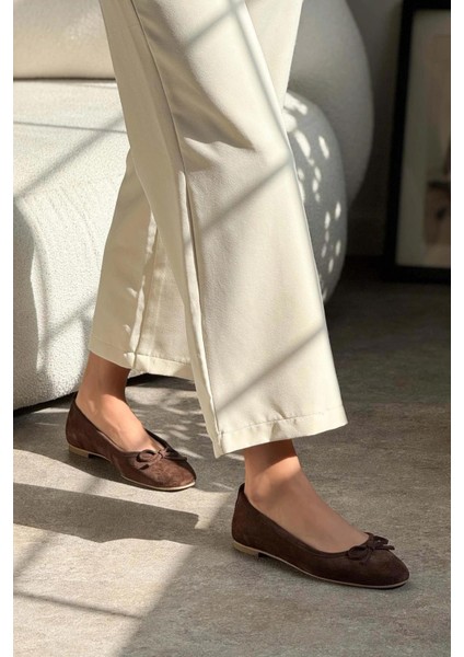 Effie Fiyonklu Deri Süet Kadın Babet Kahve fiyatları