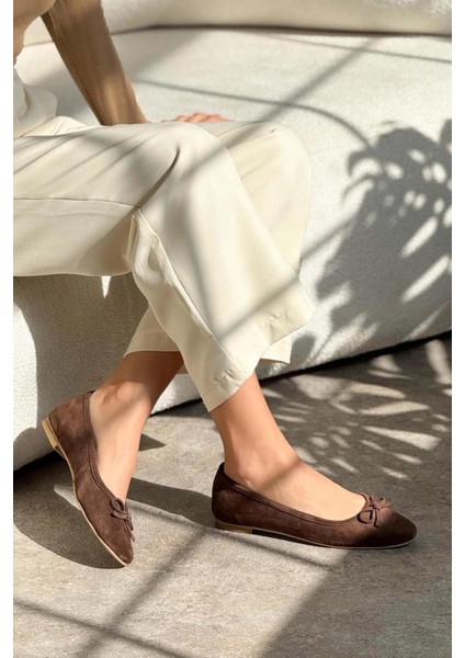 Effie Fiyonklu Deri Süet Kadın Babet Kahve indirimleri