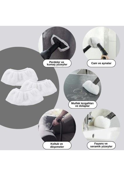 Alf BT-121 Steam Force Handy Buharlı Temizleyici ile Uyumlu Mop Bez Seti modelleri