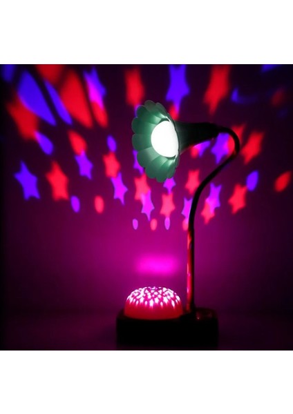 USB LED Lamba Kırmızı Masa Üstü Esnek Şarjlı Projektörlü 50X14X10CM 1 Adet