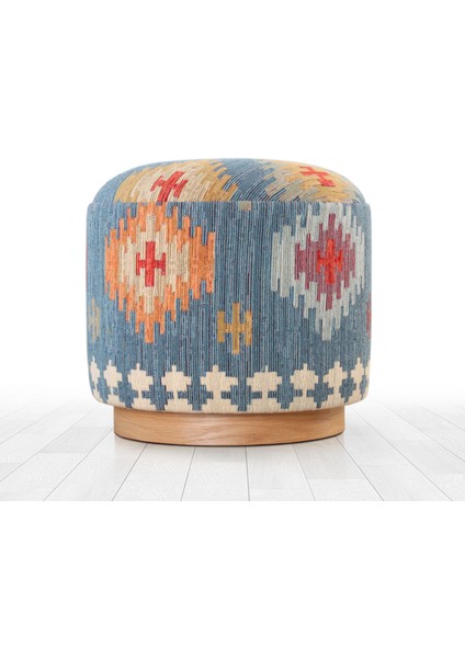 Ferruz Kilim Puf-Mavi