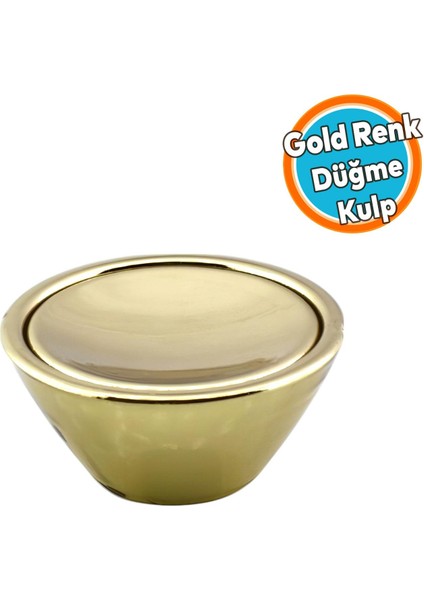 Mobilya Mutfak Dolap Dolabı Çekmece Kulpu Kulbu Plastik Altın Tek Vidalı Kulp Düğme Gold 10 Adet