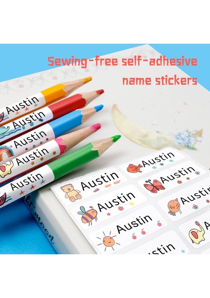 120P Stili5 Stili Isim Etiketi Sticker Özelleştirilmiş Sticker Su Geçirmez Kişiselleştirilmiş Etiketler Çocuklar Okul Kırtasiye Su Şişesi Kalem Dinosau (Yurt Dışından)