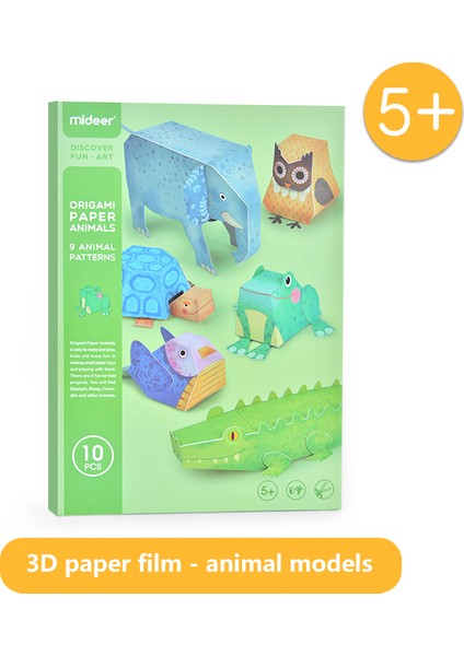MD4082 Stili Mideer Çocuk El Sanatları Kağıttan 3D Karikatür Hayvan Origami Çocuklar Kendin Yap El Sanatları Öğrenme Eğitici Etkileşimli Oyuncaklar MD4082 (Yurt Dışından)