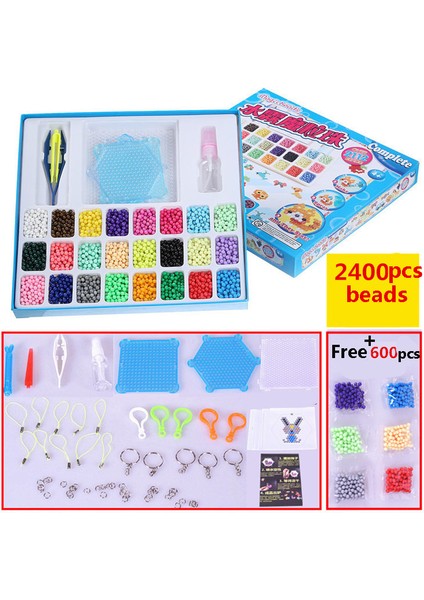 3000 Kutu Stili Sihirli Su Yapışkan Boncuk Oyuncakları Dıy Aquabeads El Yapımı Boncuk Oyuncak Eğitici Bulmaca Çocuklar Hama Aqua Boncuk Kızlar Erkekler Için (Yurt Dışından)