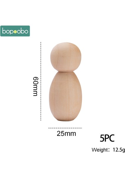 60MM 5 Adet Tarzı El Yapımı Ahşap Boyama Bebekler Oyuncaklar Çocuklar Için Basılı Bebek Hediyelik Eşyalar Dıy El Sanatları (Yurt Dışından)