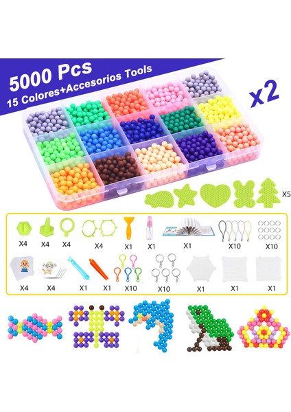 5000 Adet Tarzı 4.5mm Antistres Boncuk Sevimli Yaratıcı Sihir Dolgu Bulmaca Aquabeads Su Püskürtme Boncuk Set Top Çocuk Oyunları 3D Kendin Yap Eğitim (Yurt Dışından)