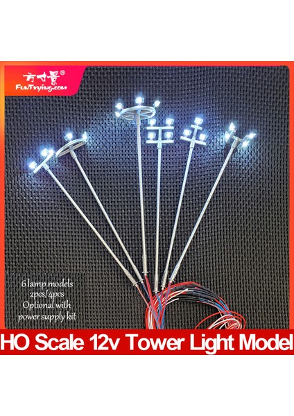 2 Adet 44 Stil 12V Kule Işıkları Model Işık Layout Lambası Tren Bahçe Oyun Alanı Stadyum Üst Gece Lambası (Yurt Dışından)