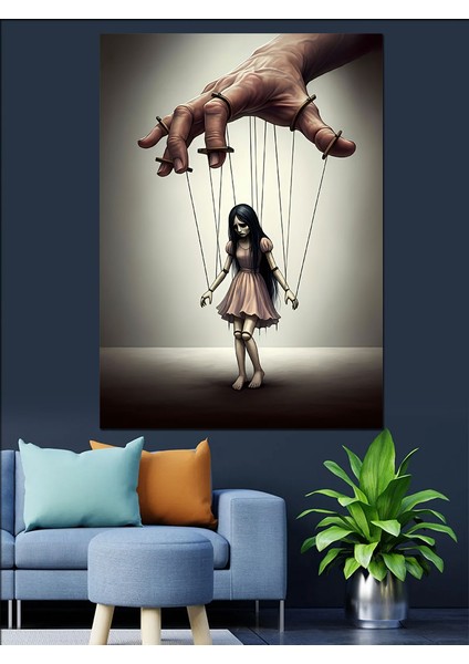 Kukla Kız Dekoratif Kanvas - Mdf Ahşap Tablo