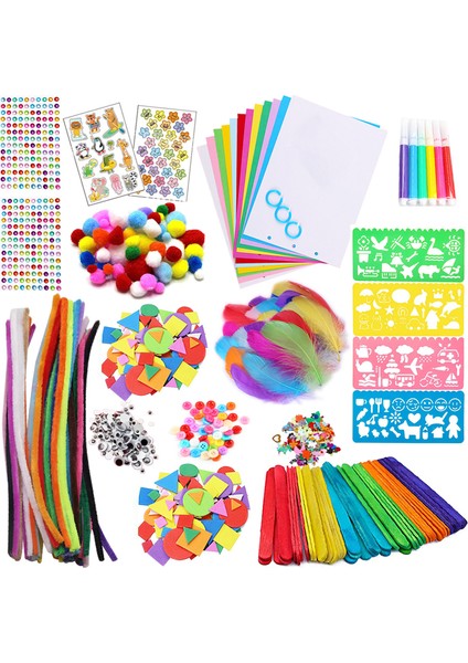 Altın Tarzı Renkli Telli Temizlik Seti Dondurma Çubuğu Peluş Çubuk Püsküller Sticker Kendin Yap Sanat Malzemeleri Çocuklar Için Montessori Eğitim Oyuncakları (Yurt Dışından) fırsatları