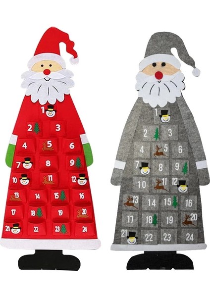 Stil-1 Stili Gerisayım Noel Baba Keçe Advent Takvimi Noel Ağacı Asılı Kolye Noel Süsü Ev Parti Süsleri Hediye (Yurt Dışından)