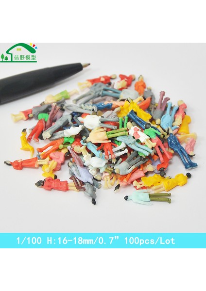 1-100 100 Adet Tarzı Pcslot Mimarlık Bina Minyatür Renkli Insanlar Plastik Tren Demiryolu Manzara Düzenleri Ölçek Model Figürler (Yurt Dışından)