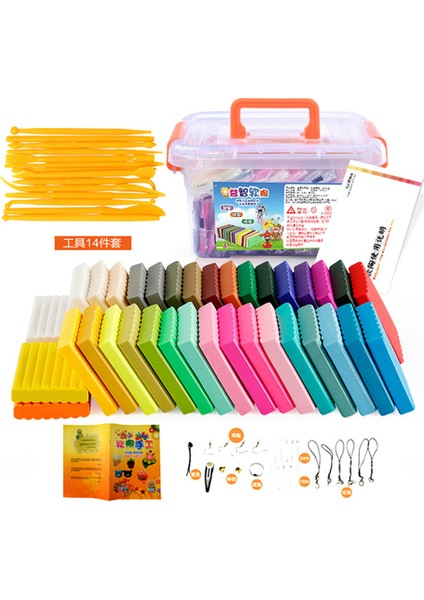 24 Renk A Stili Polimer Kil Fimo Kendin Yap Yumuşak Renkli Çamur Set Kalıp El Sanatları Fırında Pişirme Kil Blokları Erken Eğitim Oyuncak Plastikineler ile Araç Kutusu (Yurt Dışından)