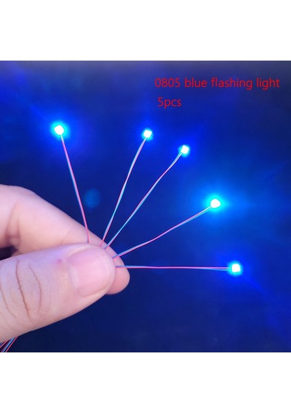 Mavi Stil 5pc Flashing LED Smd V LED Lamba Model Tren Önceden Lehimlenmiş 60CM Bağlantı Kablosu Tren Demiryolu Düzeni Işıklandırma (Yurt Dışından)