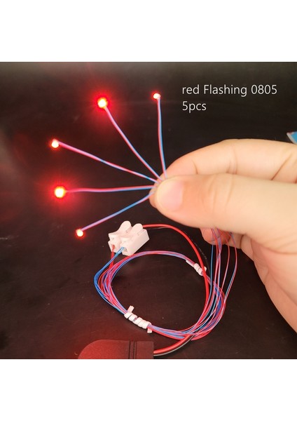 Mavi Stil 5pc Flashing LED Smd V LED Lamba Model Tren Önceden Lehimlenmiş 60CM Bağlantı Kablosu Tren Demiryolu Düzeni Işıklandırma (Yurt Dışından)