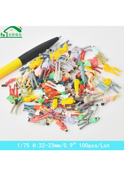 1-75 100 Adet Tarzı Pcslot Mimarlık Bina Minyatür Renkli Insanlar Plastik Tren Demiryolu Manzara Düzenleri Ölçek Model Figürler (Yurt Dışından)