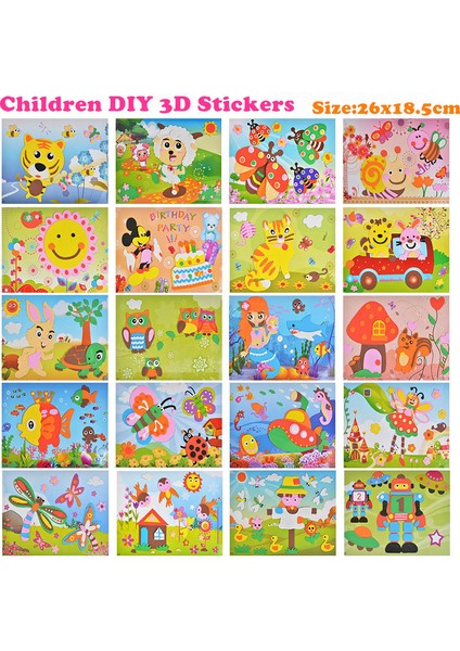 F02 Stili Eva 3D Etiketler 3D Yapıştırma Kağıt Çocuk El Yapımı Kendin Yap Malzemeler Çocuklar Kendin Yap Oyuncağı Bebek Anaokulu Bulmaca Oyuncak Stere Sticker (Yurt Dışından) modelleri
