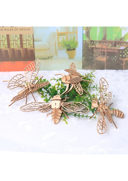 Yusufçuk Stili Çocuklar Için Kendin Yap 3D Ahşap Puzzle Oyuncak Yapboz Böceği Hayvan El Yapımı Montaj Boyalı Oyuncak Eğitici Oyuncak Hediye (Yurt Dışından)