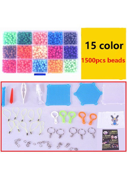 15-1500 Tarzı Sihirli Su Yapışkan Boncuk Oyuncakları Dıy Aquabeads El Yapımı Boncuk Oyuncak Eğitici Bulmaca Çocuklar Hama Aqua Boncuk Kızlar Erkekler Için (Yurt Dışından)