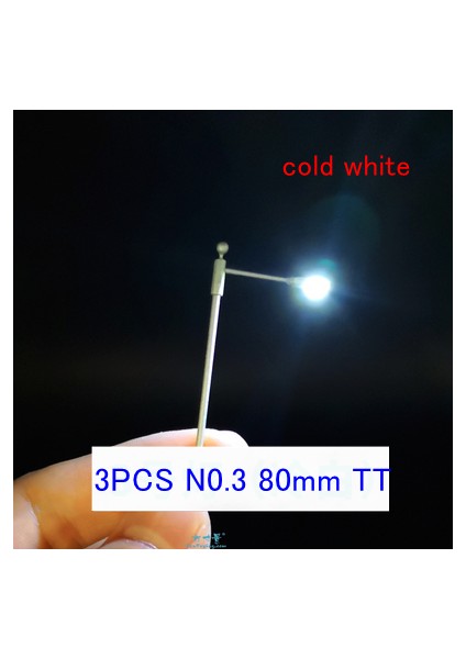 3 Adet N0.3 80MM Tt C Stili 3 Adet Lamba Direği Model Lambalar Ho N Ölçek Tek Iki Başlı LED Işık Tren Demiryolu Sokak Lambaları 12V Bulvar Otoyol Park Düzeni (Yurt Dışından)