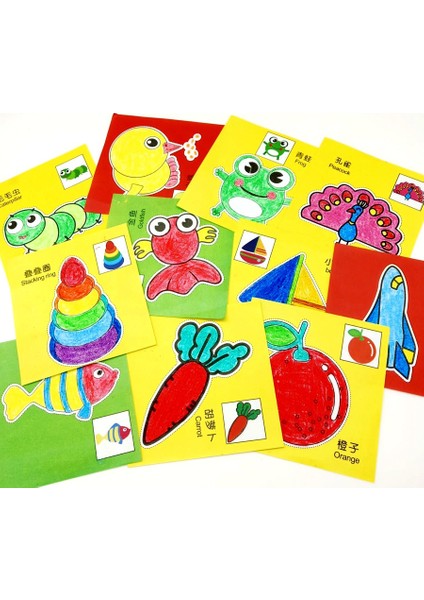 48RENKLI OPP5STAMP Stili Çocuklar Için Karikatür Renkli Kağıt Katlama ve Kesme Oyuncak Damga Oyuncakları Çocuklar Anaokulu Sanat El Sanatları Dıy Eğitim Oyuncakları (Yurt Dışından)