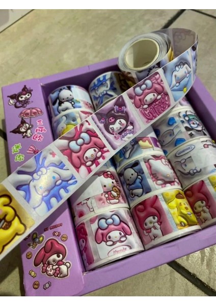 Sanrio Kawaii Bant Sticker 100'LÜ Kuromi, Hello Kitty, My Melody (1 Adet) modelleri