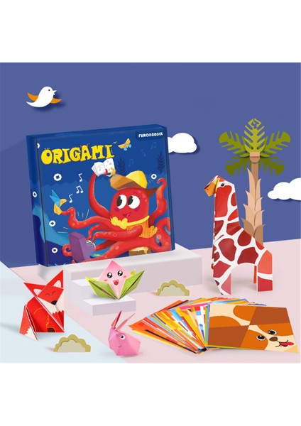 108 Sayfa Montessori Oyuncak Kendin Yap El Sanatları 3D Çizgi Film Origami Kağıt El Sanatları Kağıt Sanat Öğrenme Eğitici Oyuncaklar Çocuklar Için (Yurt Dışından)